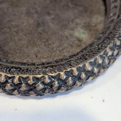 Egyptian Silver Marked Bracelet Trinket Dish 140 Grams (DR)