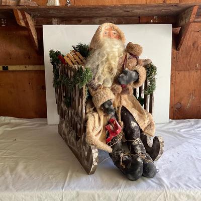 G1123 Vintage Old World Santa on Sled