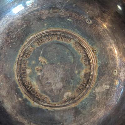 1928 Great Britain United Kingdom UK King GEORGE V Antique OLD Penny Coin Trinket Dish #24 (DR)