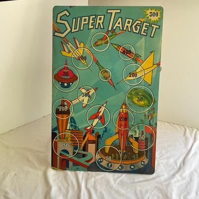 G1148 Vintage Tin Superior Super Target Toy