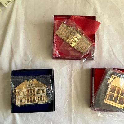 G1153 Large Lot of Vintage Berta Hummel & Schmid Christmas Balls and Gold House Ornaments