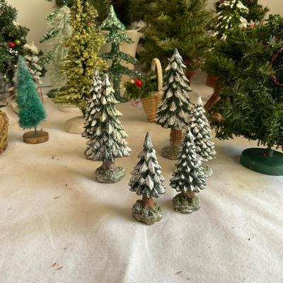 G1154 Lot of Miniature Small Bottle Brush and Artificial Trees