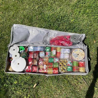 G1161 Large Grey Storage container with Mostly New Ribbon