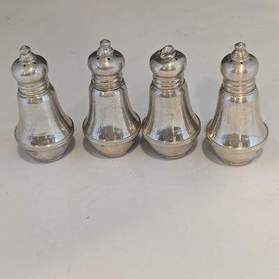 Duchin Sterling Weighted Salt & Pepper Shakers With Glass Insert #28 (DR)