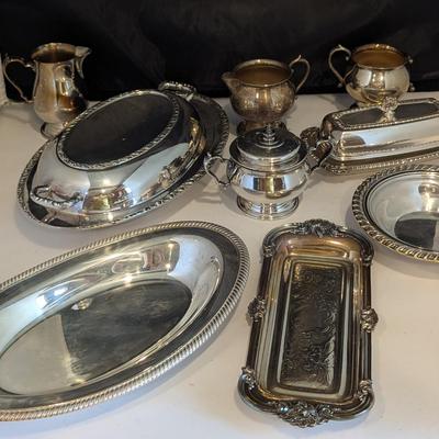 Silver Plated Tea Pots Creamers Serving Dishes #29 (DR)