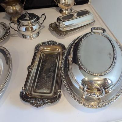 Silver Plated Tea Pots Creamers Serving Dishes #29 (DR)