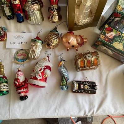 G1167 Large Glass Ornament Lot with Radko and Old World Christmas