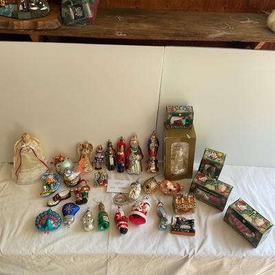 G1167 Large Glass Ornament Lot with Radko and Old World Christmas