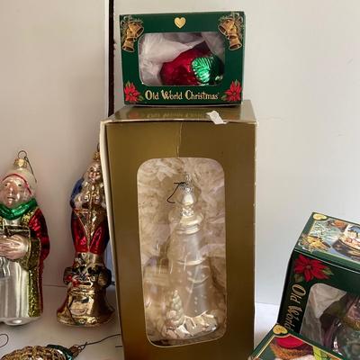 G1167 Large Glass Ornament Lot with Radko and Old World Christmas