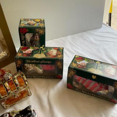 G1167 Large Glass Ornament Lot with Radko and Old World Christmas