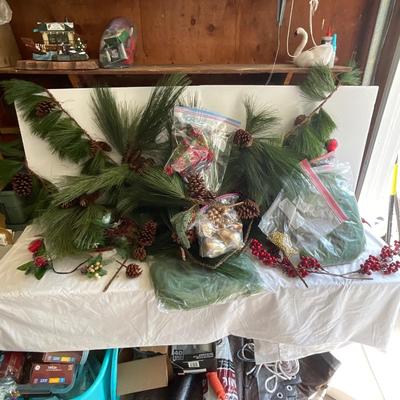 G1169 Large Tub of SWAG Artificial Pine Picks , Garland and more