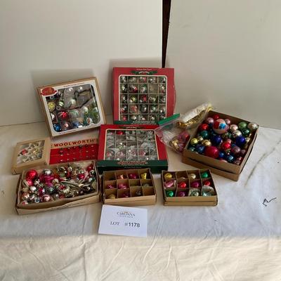 G1178 Lot of Small and Mini Glass and SHINY BRITE Ornaments
