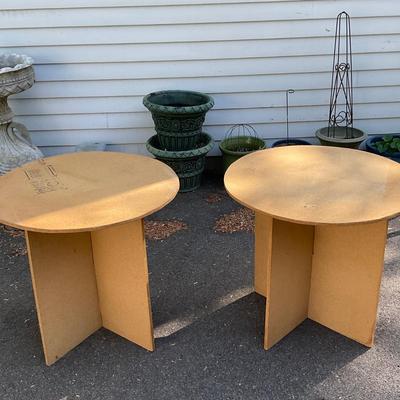 G1179 Lot of Two Pressed Board Round Table bases