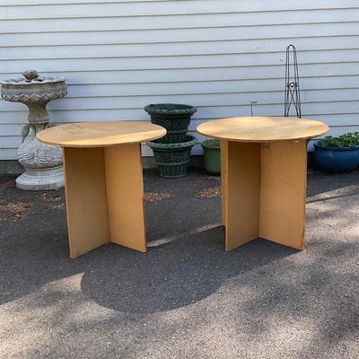 G1179 Lot of Two Pressed Board Round Table bases