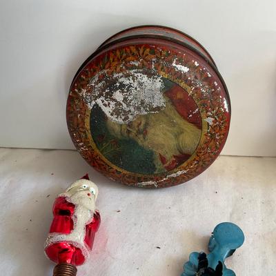 G1181 Antique Figural Glass Christmas Ornaments and Clips