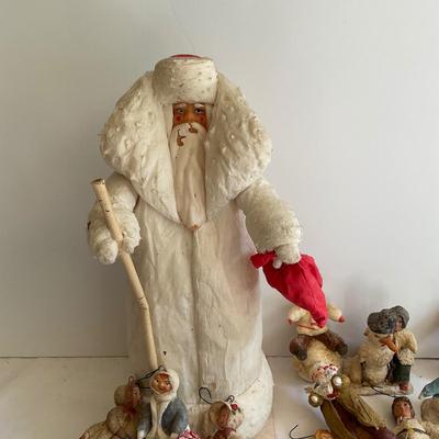 G1182 Large Collection of Antique Russian Paper Maché Christmas Ornaments
