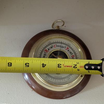Vintage Swift Nautical Wall Hanging Barometer England Wood & Brass (DD)