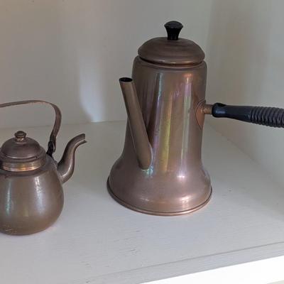 Coppercraft Guild Copper Teapot Chocolate Coffee Tea Pot Brass Taunton Mass. (DD)