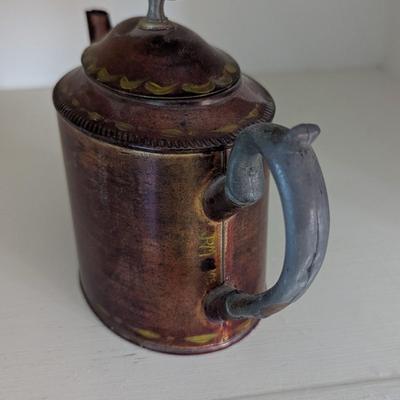Vintage Chinese Enamel Brass Teapot (DD)