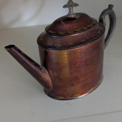 Vintage Chinese Enamel Brass Teapot (DD)