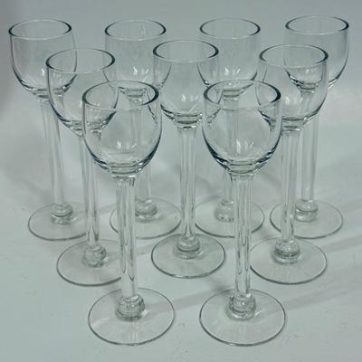 Set of 9 Clear Cordial Glasses