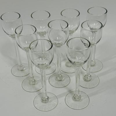 Set of 9 Clear Cordial Glasses