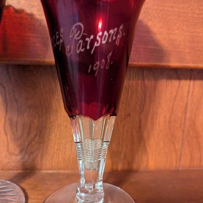 Antique Souvenir Wine/Champagne Glasses (DD)