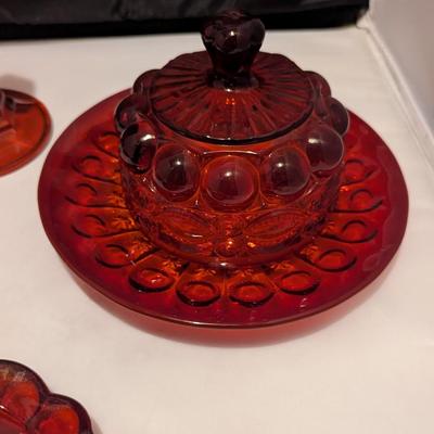 Ruby Red Antique Dishes (B)