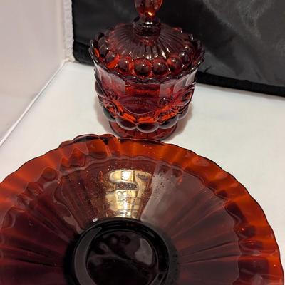 Ruby Red Antique Dishes (B)