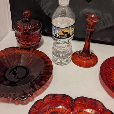 Ruby Red Antique Dishes (B)