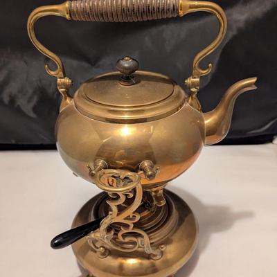 Vintage Brass Spirit Tipping Teapot Kettle Fire Stand (B)