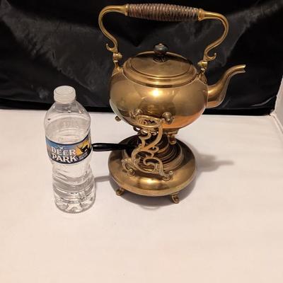 Vintage Brass Spirit Tipping Teapot Kettle Fire Stand (B)