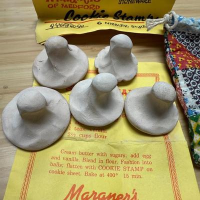 Nibbler sized Handcrafted Cookie Stamps in cute calico material bag