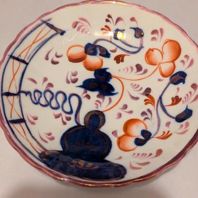 Hand Painted Gold Imari Bowl & English Plate (B)
