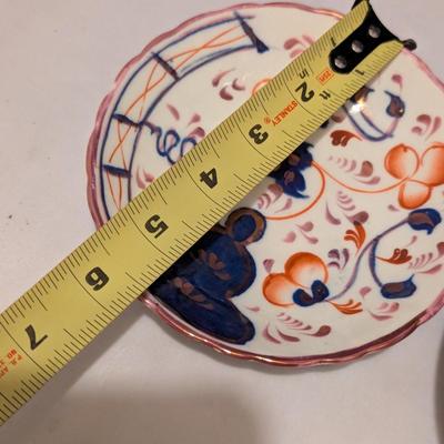 Hand Painted Gold Imari Bowl & English Plate (B)