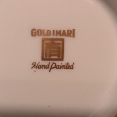 Hand Painted Gold Imari Bowl & English Plate (B)