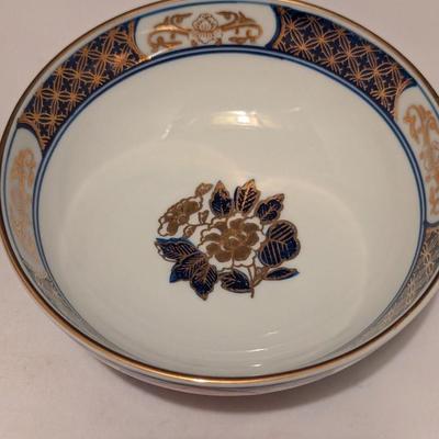 Hand Painted Gold Imari Bowl & English Plate (B)