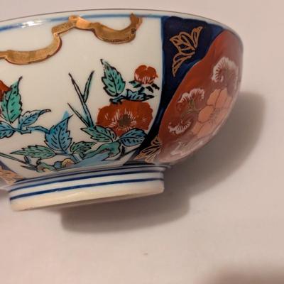 Hand Painted Gold Imari Bowl & English Plate (B)