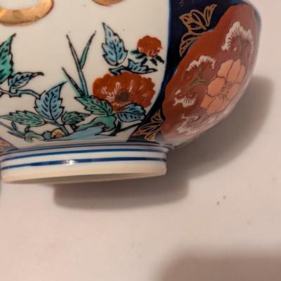 Hand Painted Gold Imari Bowl & English Plate (B)