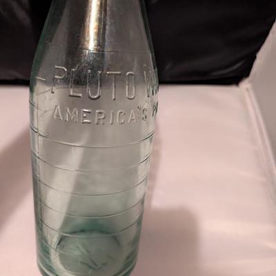 Vintage Aqua Glass Pluto Water America's Physic Bottle With Cap & Canning Jars Canister (B)