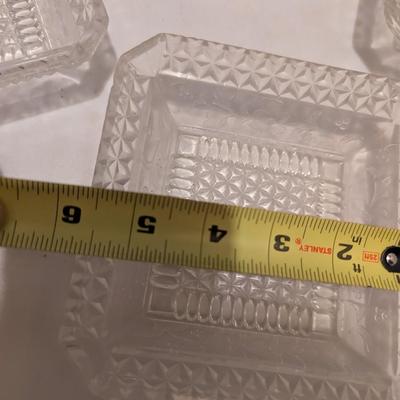 Etched Floral Design & Diamond Serving Dishes (B)