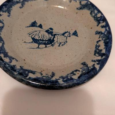 Santone Warwick China 1946 Oswald Plate Bastine Pottery Salt Glazed Stoneware Plate (B)