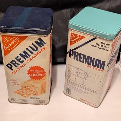 Vintage Advertising Tins Fitzgerald Seidlitz Powders Martin's Capsules Premium Crackers (B)