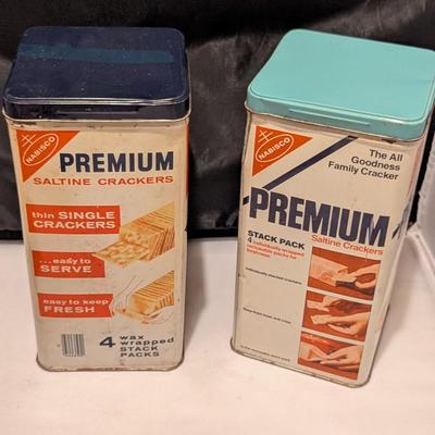 Vintage Advertising Tins Fitzgerald Seidlitz Powders Martin's Capsules Premium Crackers (B)