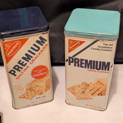 Vintage Advertising Tins Fitzgerald Seidlitz Powders Martin's Capsules Premium Crackers (B)