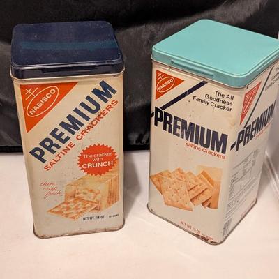 Vintage Advertising Tins Fitzgerald Seidlitz Powders Martin's Capsules Premium Crackers (B)