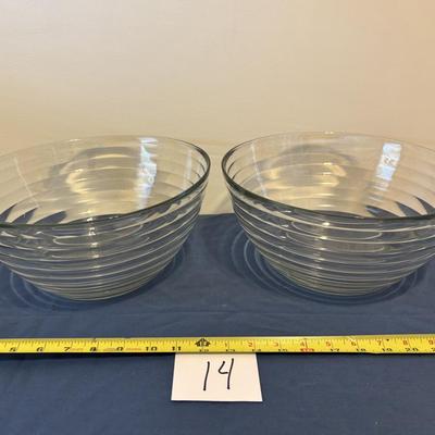 Vintage Ribbed Glass Bowls