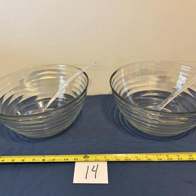 Vintage Ribbed Glass Bowls