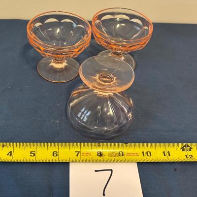Pink Depression Glass Sherbet Dishes