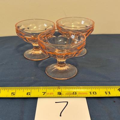 Pink Depression Glass Sherbet Dishes